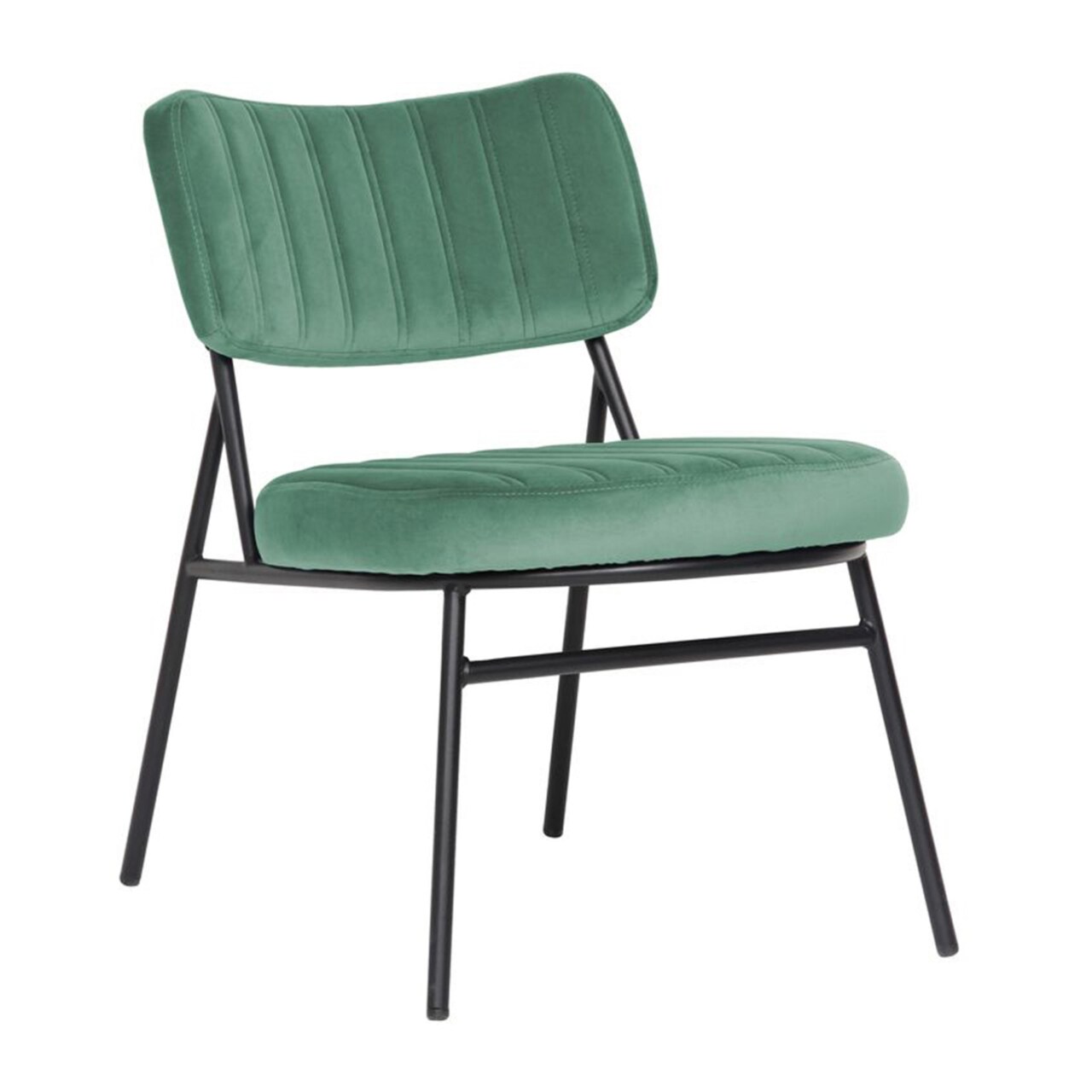 Leisuremod Marilane Velvet Accent Chair With Metal Frame - Turquoise